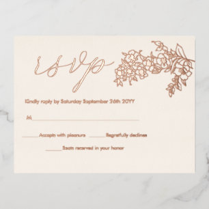 Cherry Blossom Elegantes tarjetas RSVP de Oro Rosa