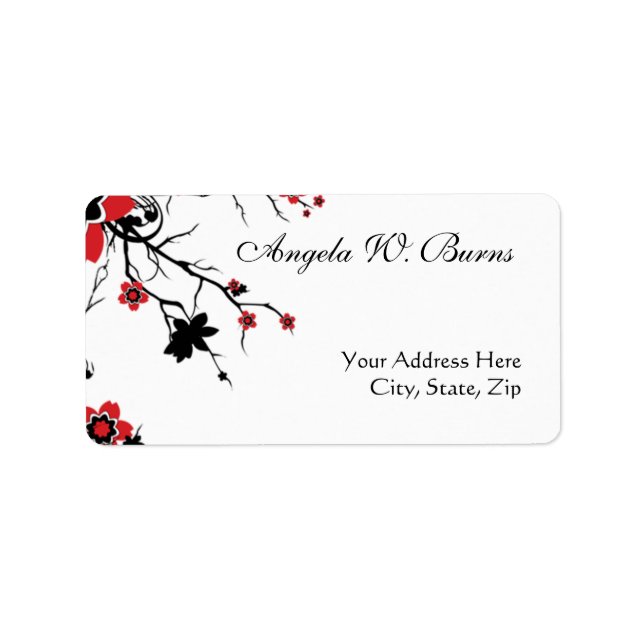 Cherry Blossom Etiquetas de dirección Personalizad (Frente)