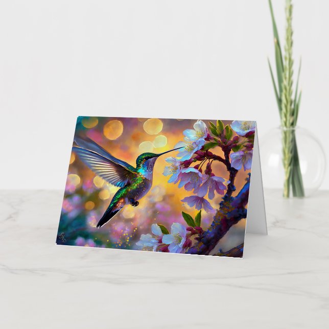 Cherry Blossom Fantasy Sunrise Hummingbird (Anverso)