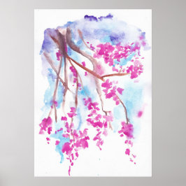Cherry Blossom flor acuarela arte imprimir