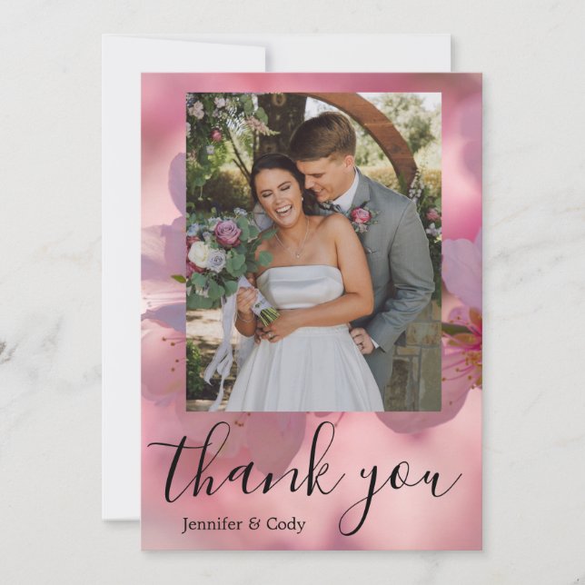 Cherry Blossom Foto Tarjeta de agradecimiento (Anverso)