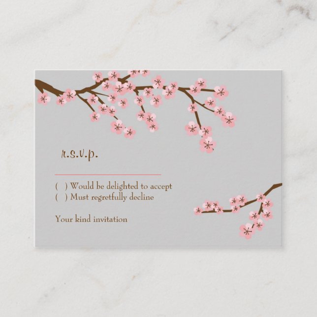 Cherry Blossom Garden Wedding Tarjeta RSVP (Anverso)