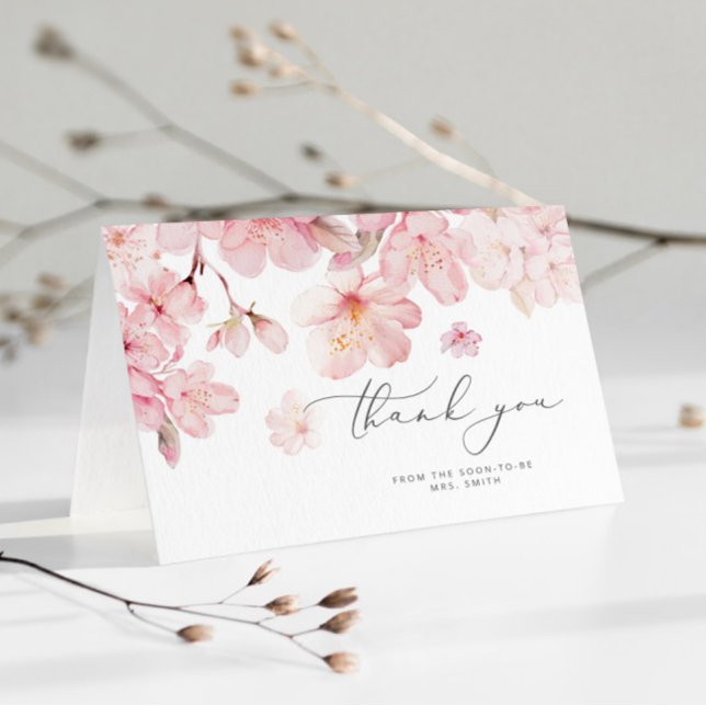Cherry blossom novia ducha de agradecimiento tarje (Subido por el creador)