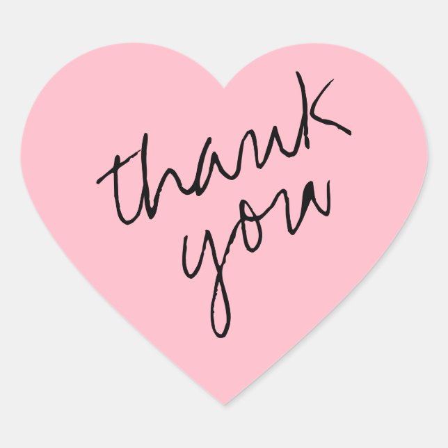 Cherry Blossom Pink Heart Gracias Pegatina (Anverso)