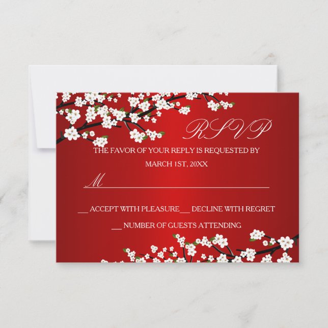 Cherry Blossom Red RSVP (Anverso)