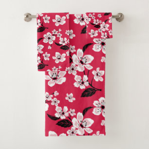 CHERRY BLOSSOM - SAKURA (ROJO) CONJUNTO DE TOALLAS