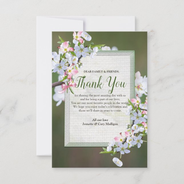 Cherry Blossom Tarjetas de agradecimiento (Anverso)