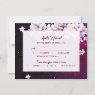 Cherry Blossom Wedding Menú RSVP Elección