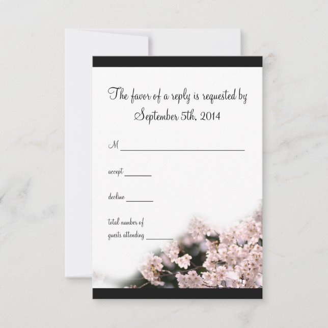 Cherry Blossom Wedding RSVP (Anverso)