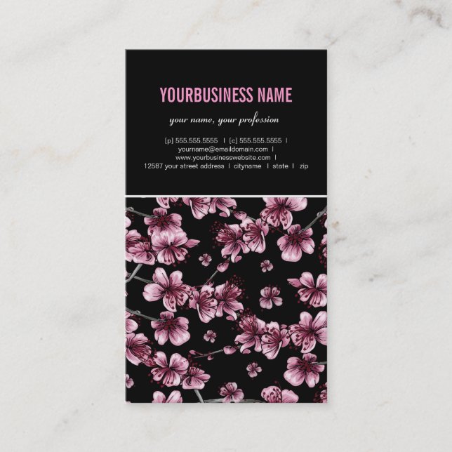 Cherry Blossoms Tarjeta de visita Sakura (Anverso)