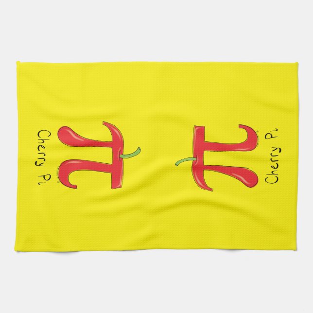 Cherry Cute Math Pi Day Pie Baking Kitchen Toalla (Horizontal)