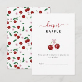 Cherry Diaper Raffle Chica Baby Shower Pink Bow