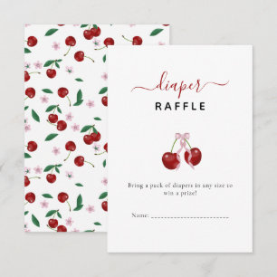 Cherry Diaper Raffle Chica Baby Shower Pink Bow
