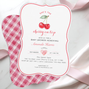 Cherry en el Chica de invitaciones de Baby Shower 