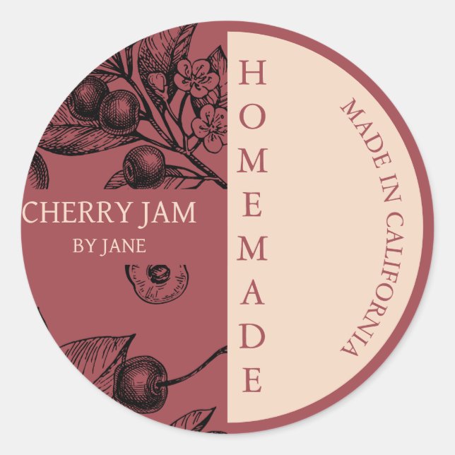 Cherry Jam - Etiqueta moderna de negocios (Anverso)
