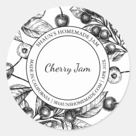 Cherry Jam Sketch Etiqueta moderna