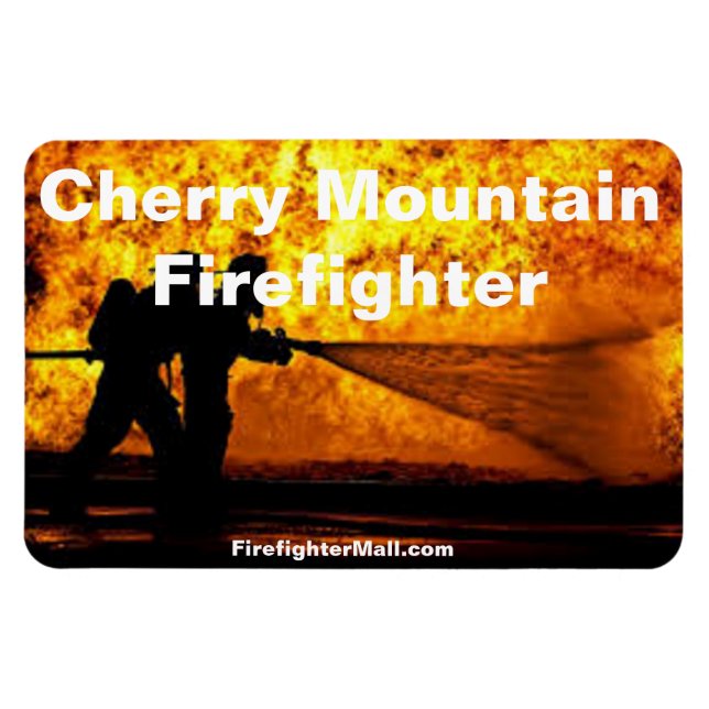 Cherry Mountain Firefighter Flames imán flexible (Horizontal)