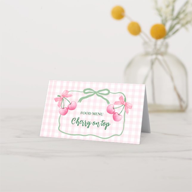 Cherry On Top Birthday Folting Menu Card (Anverso)