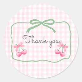 Cherry On Top First Birday Round Pegatina