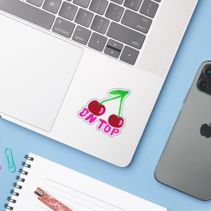 Cherry On Top, Vibrante Pegatina de diseño colorid