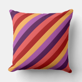 Cherry Red Violet Stripes Big Cojín decorativo