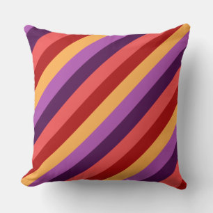 Cherry Red Violet Stripes Big Cojín decorativo