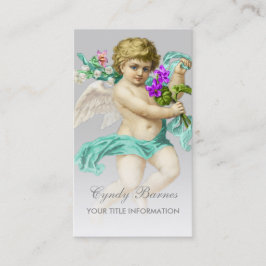 Cherub con Aqua Sash en cualquier tarjeta de visit