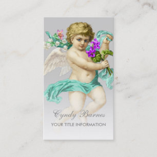 Cherub con Aqua Sash en cualquier tarjeta de visit