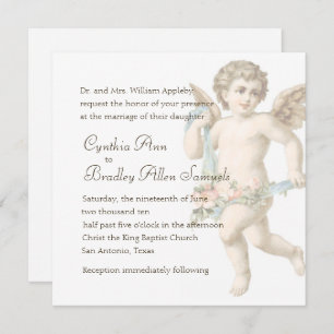 Cherub cuadrado de invitación