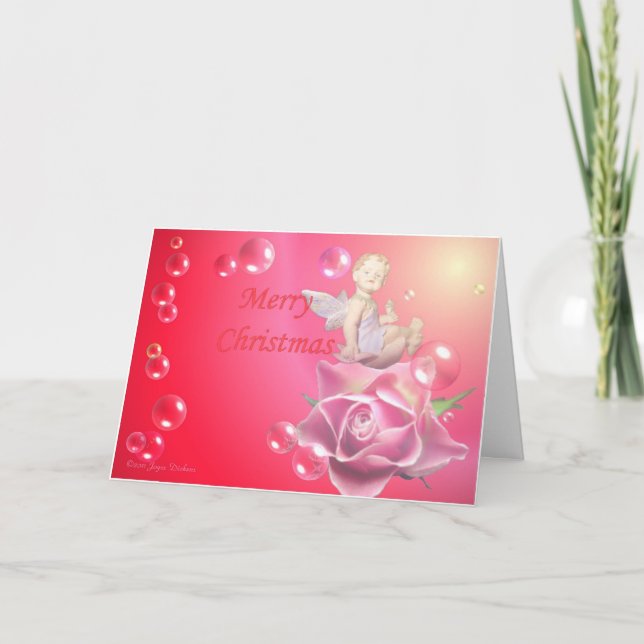 Cherub En Un Rosa Con Burbujas - Feliz Navidad (Anverso)