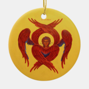 Cherubim y ornamento ortodoxo del icono de los