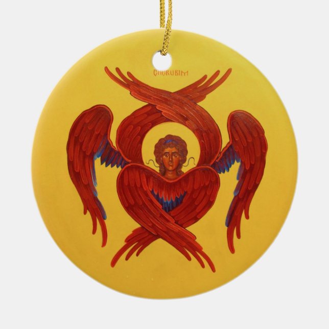 Cherubim y ornamento ortodoxo del icono de los (Frente)
