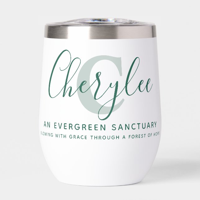 Cherylee name meaning and monogram green text (Frente)