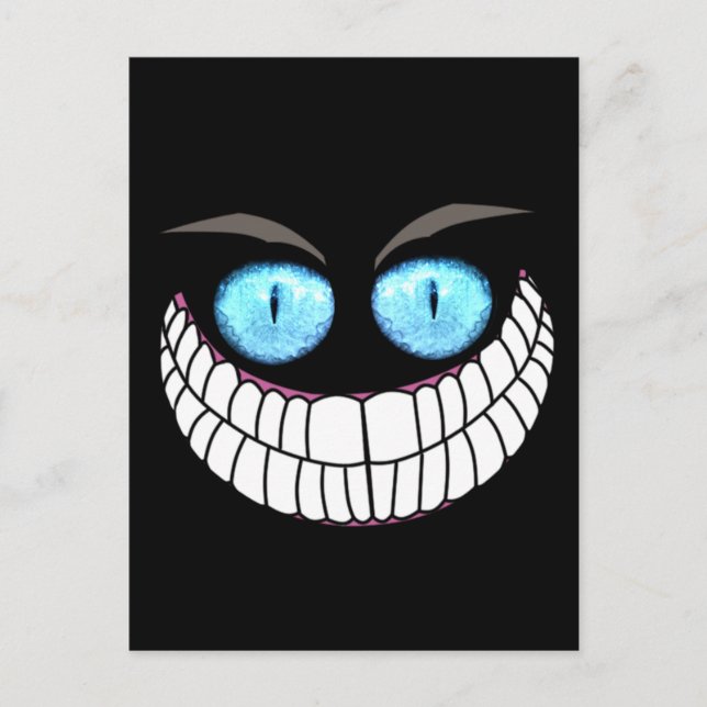 Cheshire Cat - Tarjeta postal de ojos azules (Anverso)