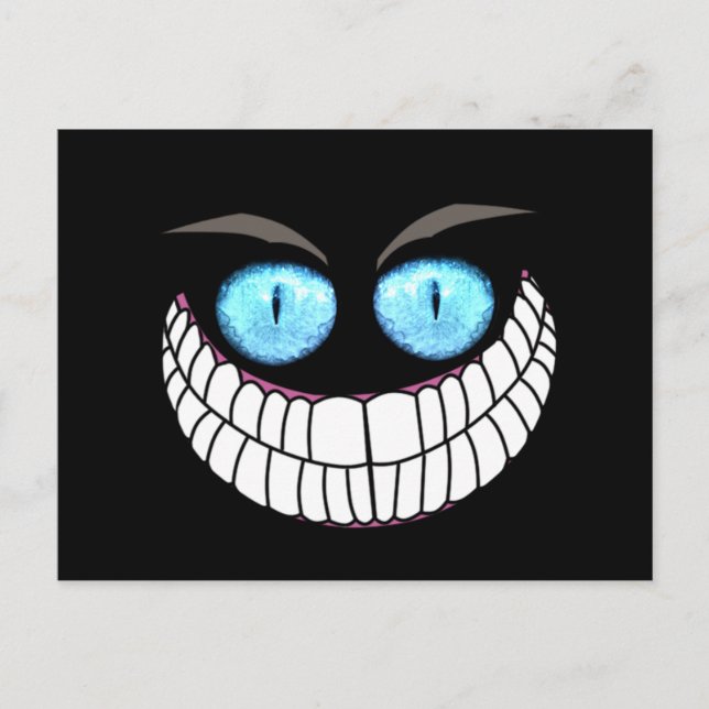Cheshire Cat - Tarjeta postal de ojos azules (Anverso)