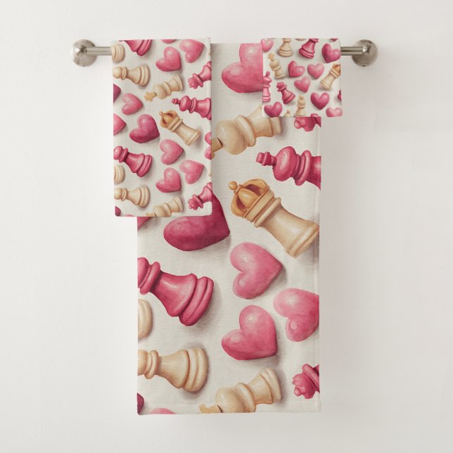 Chess & Hearts Valentines Pattern (In situ)