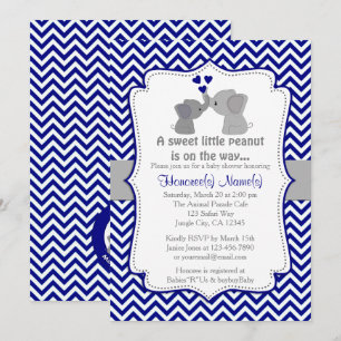Chev 366 Invitaciones a la ducha para niños elefan