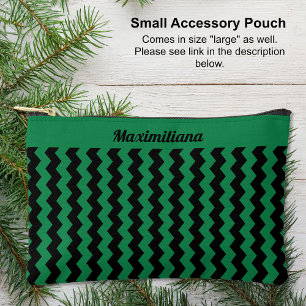 Chevras verdes y negras - Bolsa accesoria pequeña