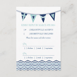 Chevron agita con la tarjeta náutica de RSVP de la