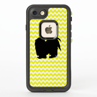 Chevron amarillo limón con silueta shih tzu