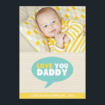 Chevron amarillo te quiere papá | Tarjeta del día<br><div class="desc">Chevron amarillo ama a tu padre foto tarjeta del día del padre padre foto lindo tarjeta del padre con patrón de chevron amarillo y burbuja del habla. Hay otros colores y artículos similares disponibles.</div>