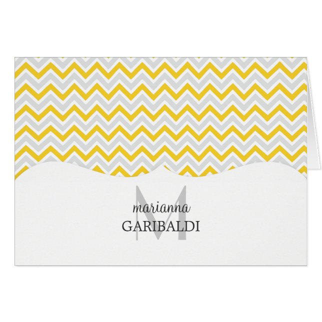 Chevron amarillo y moderno personalizado (Anverso (Horizontal))