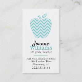 Chevron Apple Teachers Personalizado tarjeta de vi
