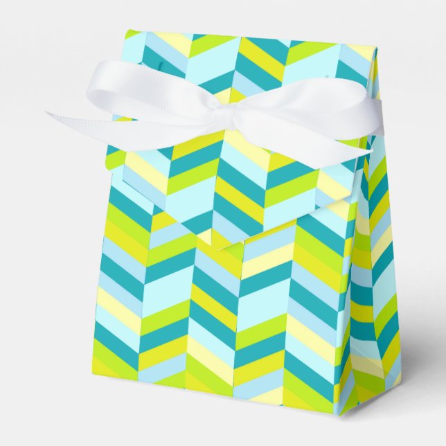 Chevron aqua caja de regalo de muestra verde verde (Front Side)