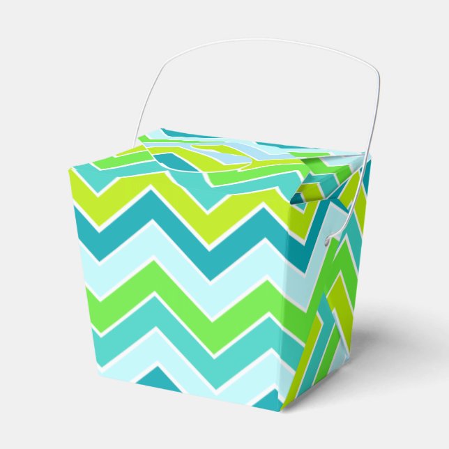 Chevron aqua caja de regalo de muestra verde verde (Front Side)