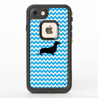 Chevron Azul Bebé Con Silhouette Dachshund