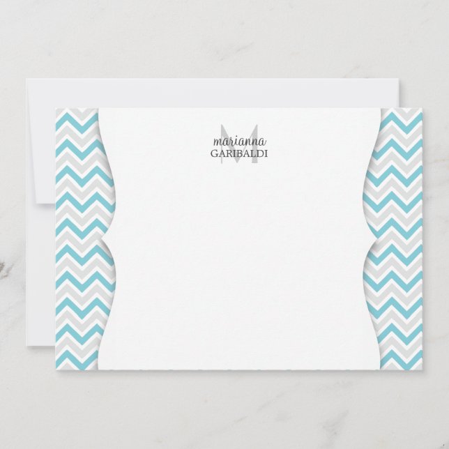 Chevron Blue y Modern Personalizado (Anverso)