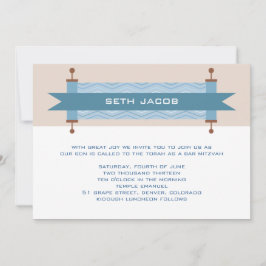 Chevron Blues Bar Mitzvah Invitación