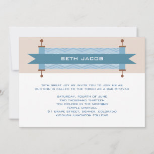 Chevron Blues Bar Mitzvah Invitación