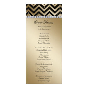 Chevron Boda Tarjetas para rack Sparkke Black Gold